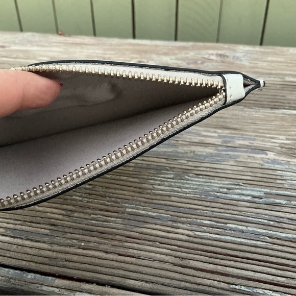 Ivory Wristlet Clutch with Gold Accents - Picture 4 of 5